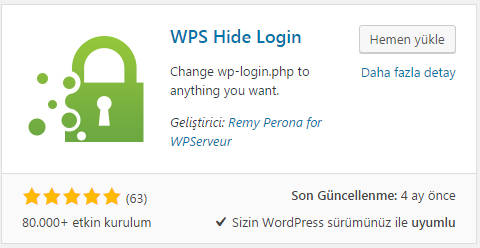 WordPress WPS Hide Login Eklentisi