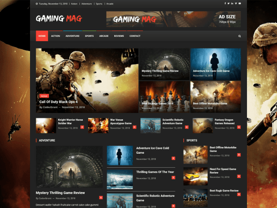 Gaming Mag WordPress Theme